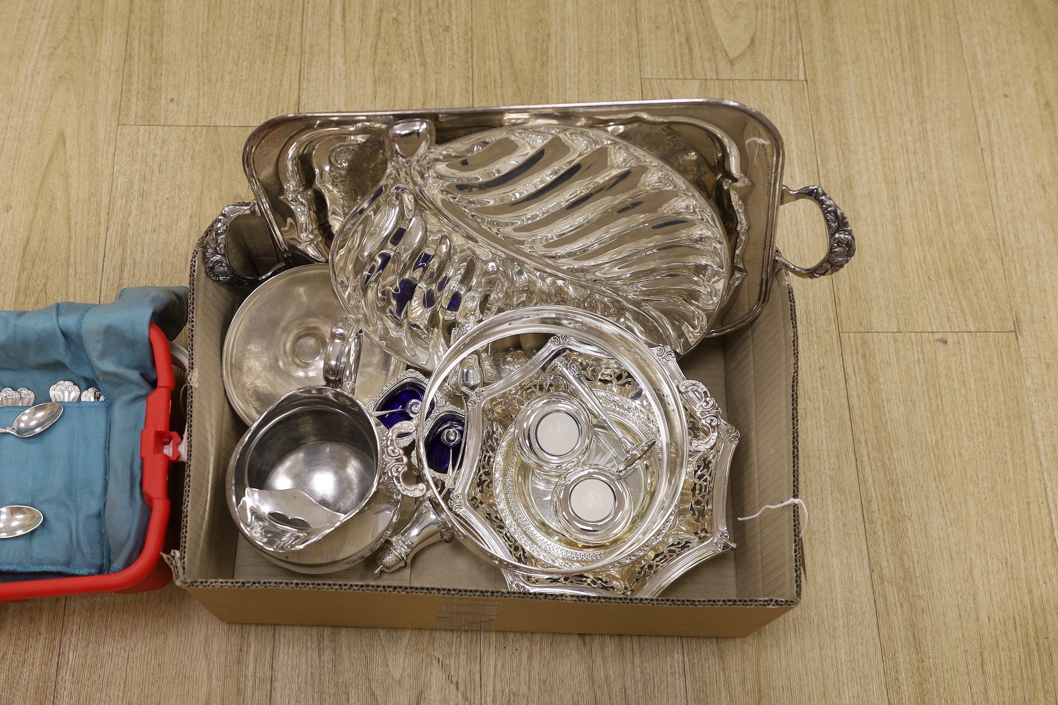 A quantity of assorted silver plated wares